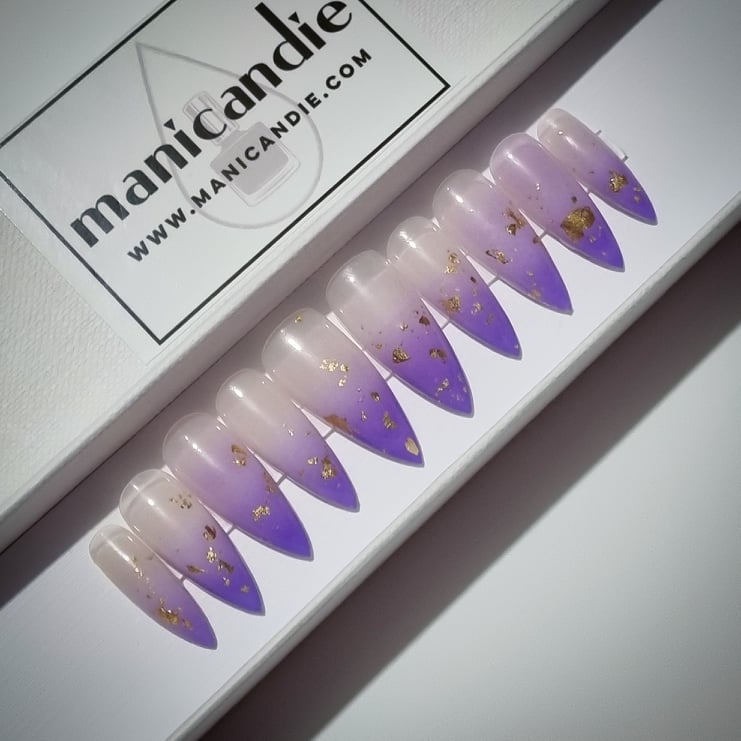 Ombre + Foil Press On Extensions