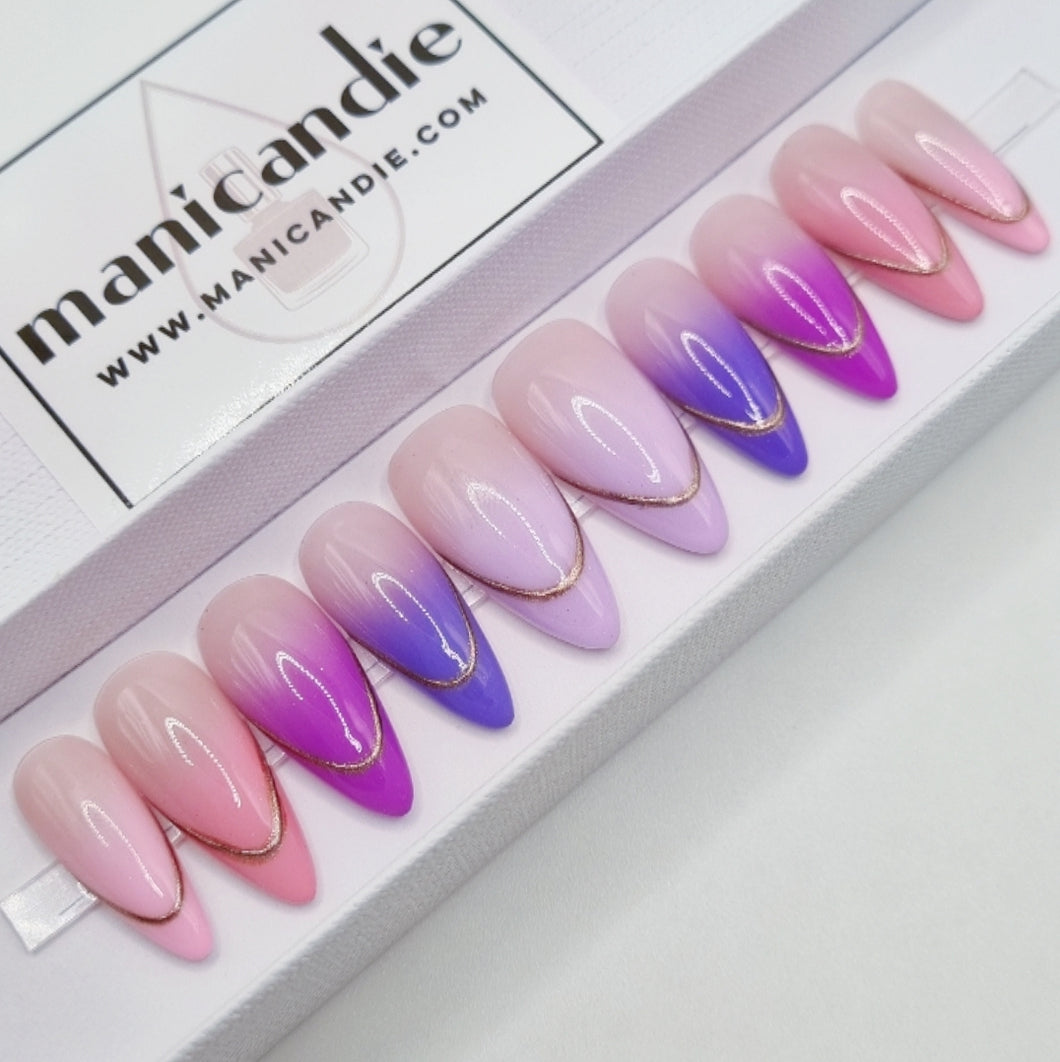Ombre + Chrome French Press On Extensions