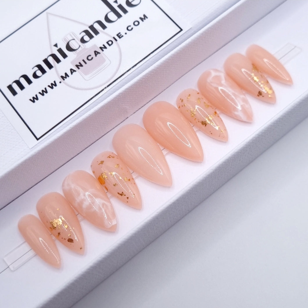 Quartz + Gold Leaf Press On Extensions